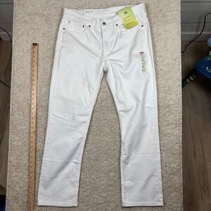 Levis 514 Straight Jeans Mens 35x30 White Stretch Performance Flex 5114611 NEW